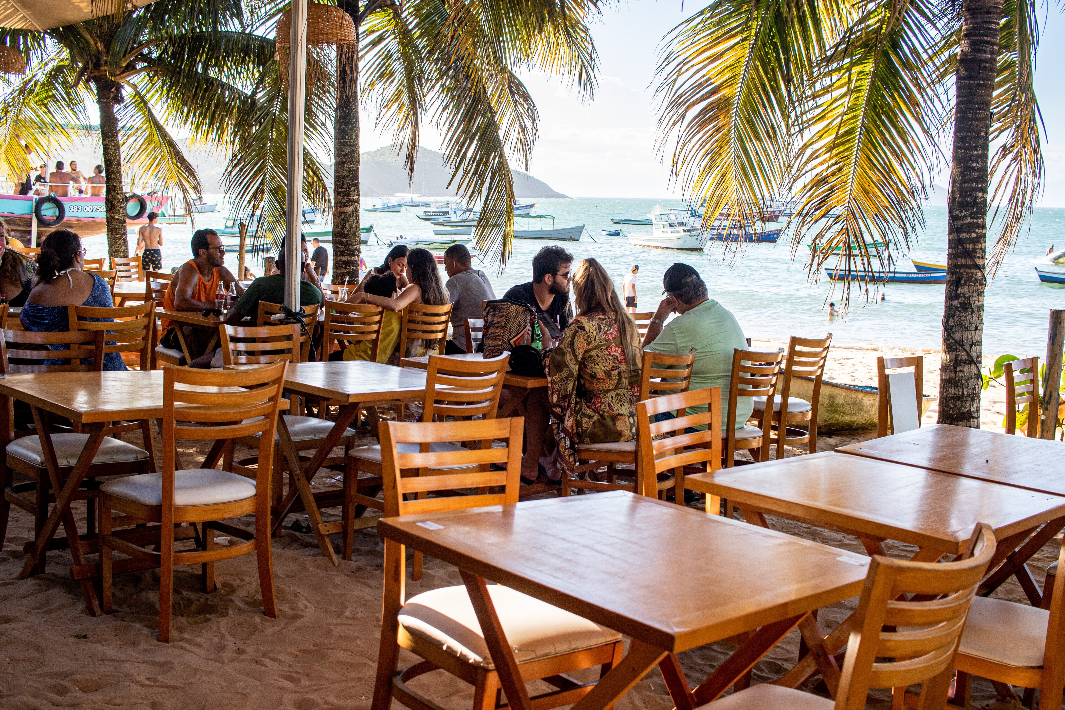 Sunset cocktails beside the Búzios shoreline